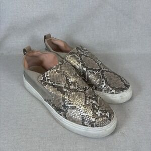 Hey Dude Peyton Shoes Womens 9 Brown Metallic Snake Print Slip On Comfort Casual